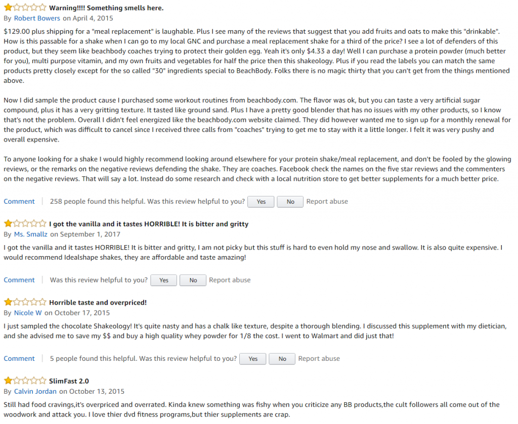 shakeology reviews amazon