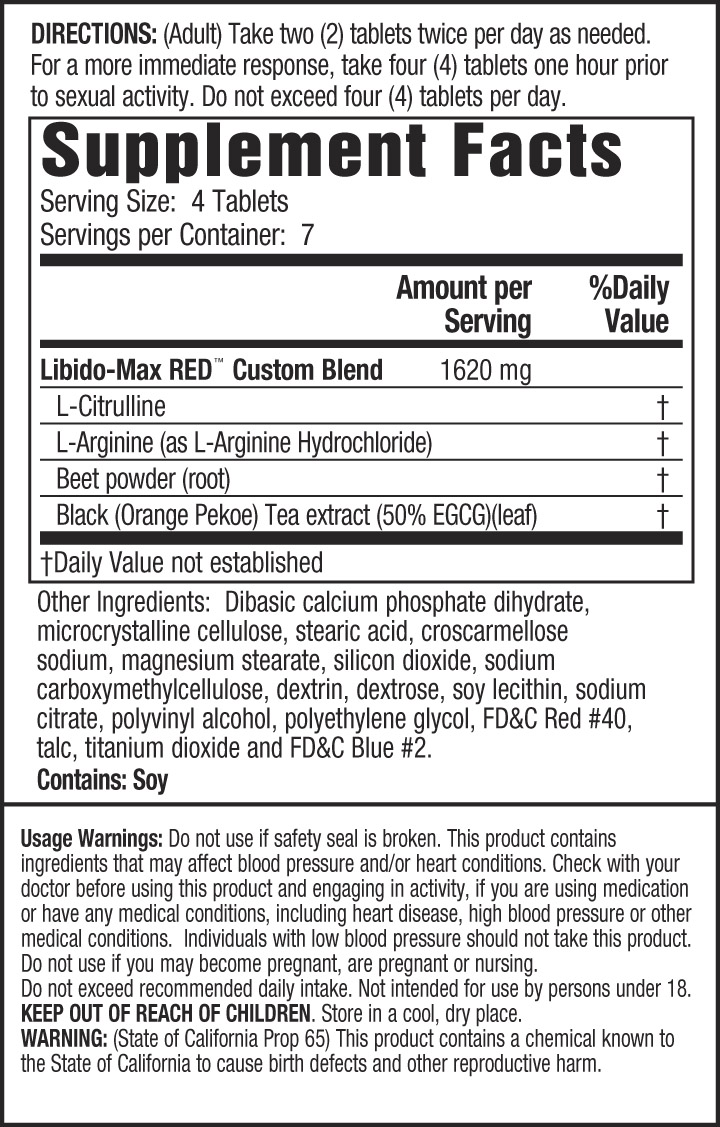 Libido-Max RED ingredients