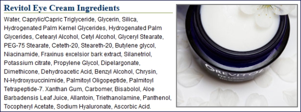 Revitol Eye Cream Ingredients