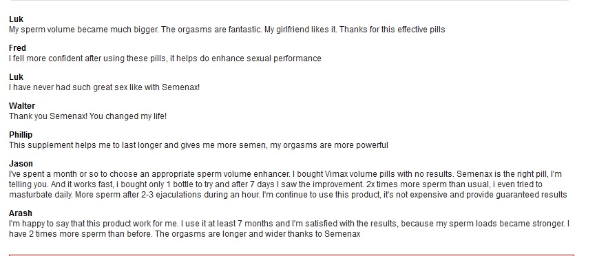 Semenax reviews