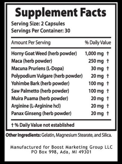 alpha male xl ingredients