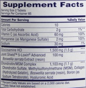 Osteo Bi-Flex ingredients