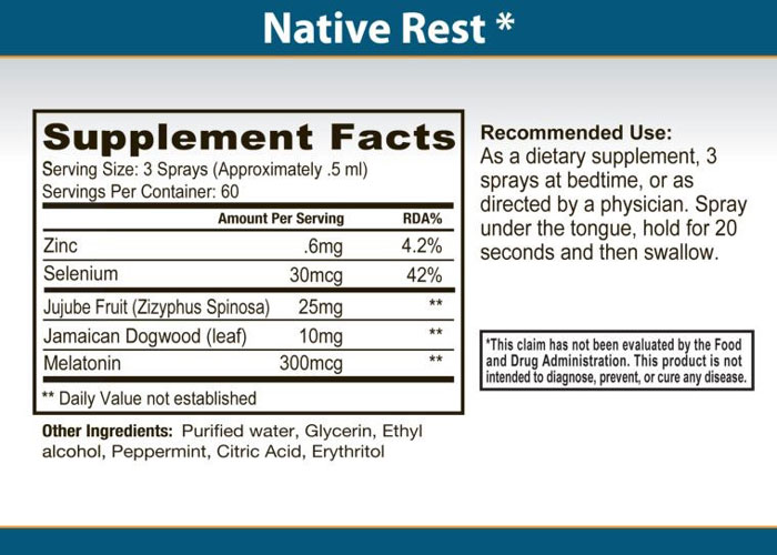 Primal Force Native Rest ingredients