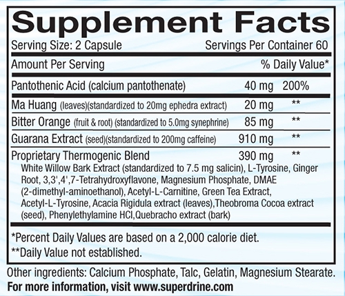 Superdrine RX-10 ingredients