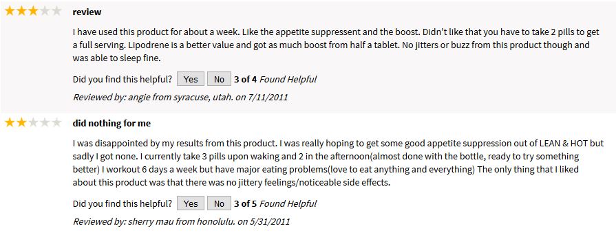 Lean and Hot reviews