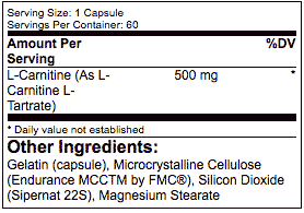 Applied Nutriceuticals L-Carnitine ingredients