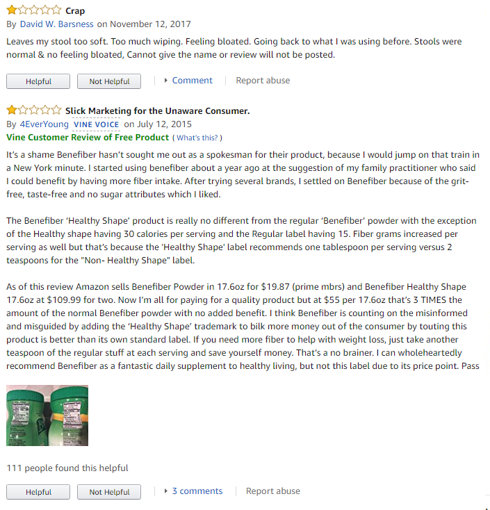 Benefiber Healthy Shape reviews