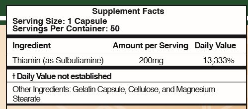 Sulbutiamine ingredients