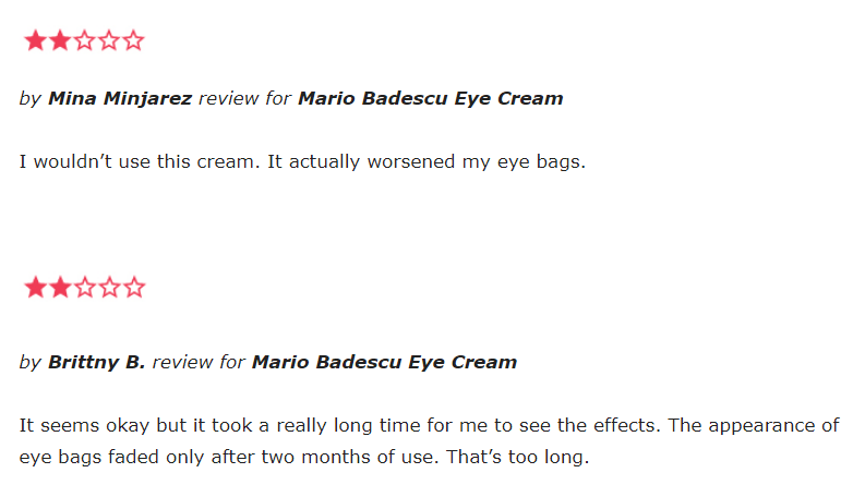 Mario Badescu Eye Cream reviews