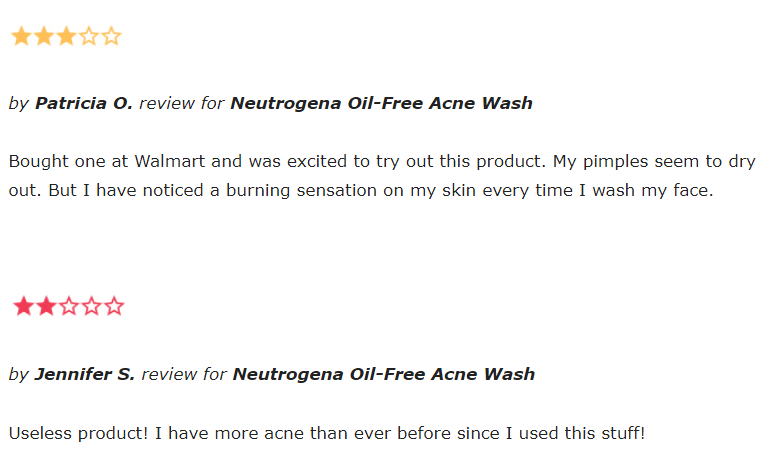 Neutrogena Oil-Free Acne Wash reviews