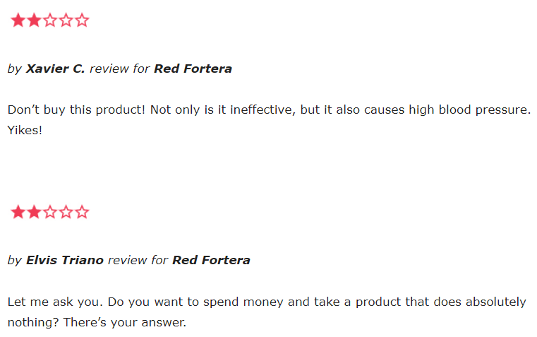 Red Fortera reviews