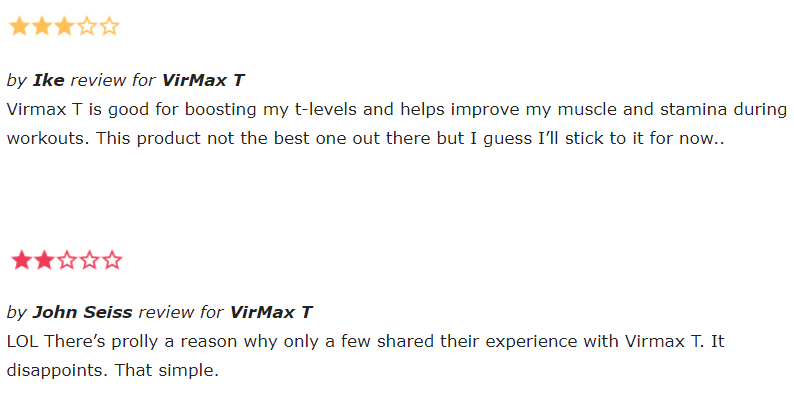 Virmax T reviews