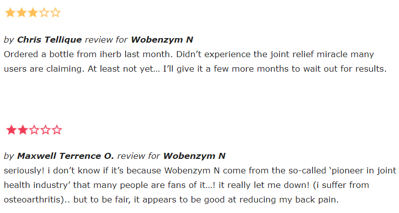 Wobenzym N reviews