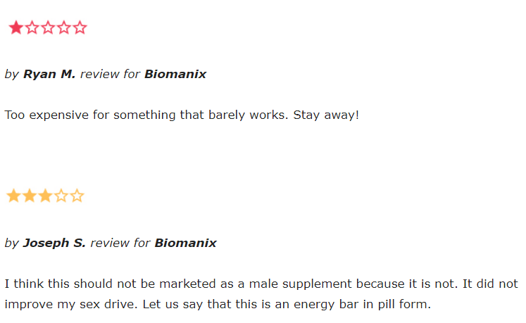 biomanix reviews from amazon