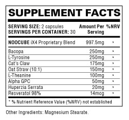 NooCube ingredients