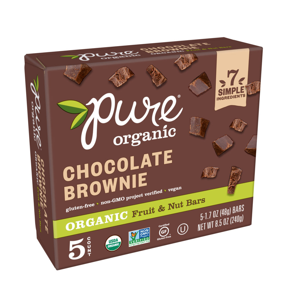 Pure Organic Chocolate Brownie vegan bars